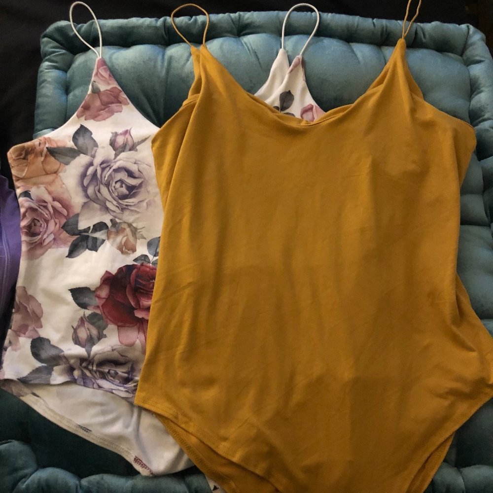Floral and Mustard Basic Bodysuit Bundle Large